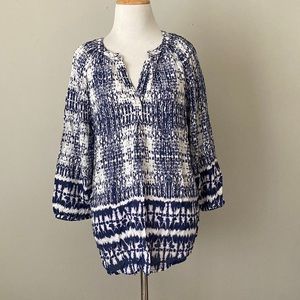 Beachlunchlounge Tie Dye Top blue whit Sz Med